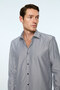 Men's Black Polyester Trendy Striped Dynamic Fit Hard Collar Shirt - 2