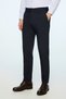 Men's Navy Blue Polyviscon Basic Plain Slim Fit Trousers - 2