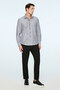 Men's Black Polyester Trendy Striped Dynamic Fit Hard Collar Shirt - 5