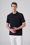 Men's Navy Blue Trendy Patterned Polo Collar Tshirt - 3