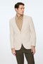 Men's Beige Polyviscon Trend Patterned Slim Fit Mono Collar Jacket