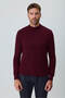 Men's Dark Burgundy Basic Half Turtleneck Dynamic Fit Knitwear