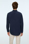 Men's Navy Blue Liyosel Trendy Striped Dynamic Fit Button-Down Collar Shirt - 3