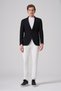 Men's Black Knitted Trend Slim Fit Mono Collar Jacket - 4