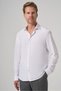 Men's White Trendy Plain Slim Fit Full Italian Collar Relaxible Shirt - 2