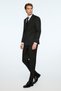 Men's Black Polyviscon Trend Straight Slim Fit Pointed Collar Double Breasted Suit - 3