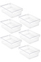 6-Piece Refrigerator Organizer Set for Inside the Cabinet Storage Containers 325*205*100 mm - Transparent