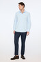 Men's A. Blue Plain Slim Fit Hard Collar Shirt - 4