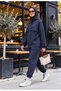Kangaroo Pocket Modal Tracksuit Set – Hooded - Navy Blue - 4