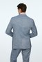 Men's Navy Blue Linen Trendy Patterned Slim Fit Mono Collar Jacket - 4