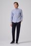 Men's Navy Blue Cotton Trendy Striped Dynamic Fit Button-Down Collar Shirt - 4