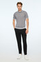 Men's Gray Trend Polo Collar Tencel Knitwear T-Shirt - 4