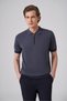 Men's Indigo Trend Zippered Polo Collar Knitwear T-Shirt
