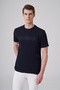 Men's Navy Blue Trend Printed Crew Neck Dynamic Fit Tshirt - 3