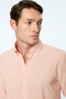 Men's Orange Linen Trendy Striped Regular Fit Button-Down Collar Shirt - 3