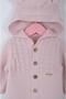 Unisex Knitwear Rabbit Eared Hooded Baby Onesie Powder - 5