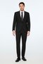 Men's Black Polyviscon Basic Plain Slim Fit Pointed Collar Suit - 3