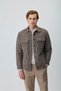 Men's Light Brown Trend Short Quilted Shirt Coat