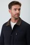 Men's Black Polyester Shirt Collar Short Filling Coat - 3
