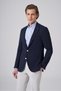 Men's Navy Blue Polyester Trendy Patterned Slim Fit Jacket