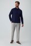 Men's Navy Blue Polo Collar Rayon Sweatshirt - 3