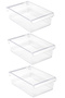 3-Piece Refrigerator Organizer Set for Inside the Cabinet Storage Container 325*205*100 mm - Transparent
