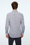 Men's Navy Blue Linen Trend Plain Dynamic Fit Button-Down Collar Shirt - 3