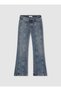 Vintage Women's Spanish Flare Jeans Low Waist Pocket Detailed Slim Fit Flare Pants - 3
