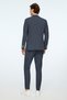 Men's Navy Blue Polyviscon Trend Striped Slim Fit Mono Collar Suit - 5