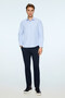 Men's A. Blue Polyester Trendy Striped Dynamic Fit Hard Collar Shirt - 5