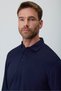 Men's Navy Blue Polo Collar Rayon Sweatshirt - 2
