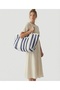 Striped Large Beach Bag - 4