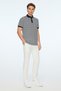 Men's Navy Blue Trendy Fish Back Striped Polo Collar Dynamic Fit Tshirt - 5