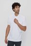 Men's White Basic Plain 100% Cotton Oversize Wide Cut Short Sleeve Polo Collar T-Shirt - 3