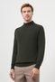 Men's Khaki Basic Half Turtleneck Dynamic Fit Relaxed Cut Knitwear - 2