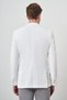 Men's White Knitted Patterned Mono Collar Slim Fit Jacket - 4