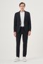 Men's Navy Blue Polyviscon Trend Striped Slim Fit Mono Collar Suit - 5