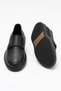 Men's Black Leather Belted Casual Shoes - 3