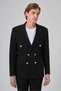 Men's Black Polyviscose Trend Striped Slim Fit Pointed Collar Double Breasted Suit - 2