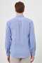 Men's Navy Blue Linen Plain Pattern Buttoned Collar Slim Fit Shirt - 5