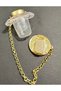 Baby Girl and Boy Luxury Design Royal White Evil Eye Bead Beaded Stone Pacifier and Chain Set Gold Gold - 3