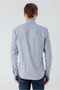 Men's Blue Trend Printed Patterned Italian Collar Slim Fit Shirt - 6