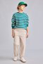 Oversize Crew Neck Striped Sweatshirt for Boys H9694A826Wn - 2