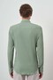 Men's Mint Green Seersucker Trend Patterned Dynamic Fit Italian Collar Shirt - 5