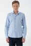 Men's Blue Trend Printed Patterned Italian Collar Slim Fit Shirt - 4