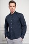 Men's Navy Blue Winter Dynamic Fit Button Collar Shirt - 4