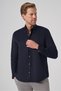 Men's Navy Blue Cotton Trend Dynamic Fit Button Collar Shirt - 2