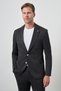 Men's Black Trend Slim Fit Side Elastic Mono Collar Suit - 4