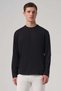 Men's Black Trend Crew Neck Rayon Sweatshirt
