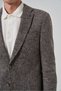 Men's Brown Knitted Trendy Plaid Slim Fit Mono Collar Jacket - 4